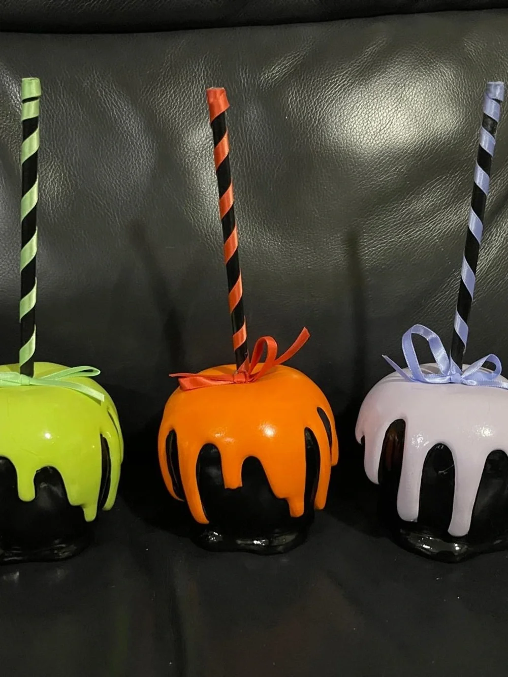 Halloween Sweet Treats Candy Apples Decor, Set of 3